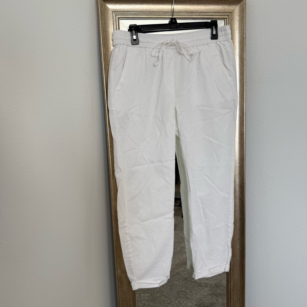 J.Crew White Linen Pants sz 8